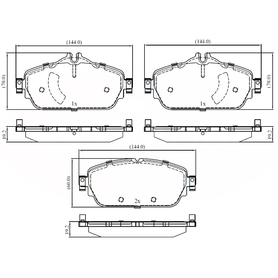 Pastillas Freno Mercedes Benz C180 2015-2021 Delantero, Tras 2