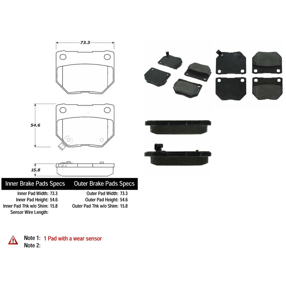 Pastillas Freno Subaru Impreza 2000-2007 Trasero 2