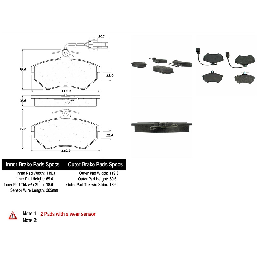 Pastillas Freno Volkswagen Jetta 1992-1999 Delantero 2