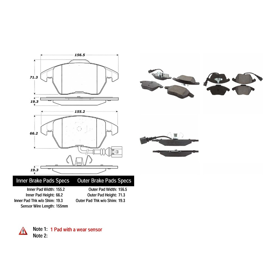 Pastillas Freno Seat Ibiza 2008-2015 Delantero 2