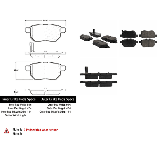 Pastillas Freno Toyota Yaris 2012-2019 Trasero