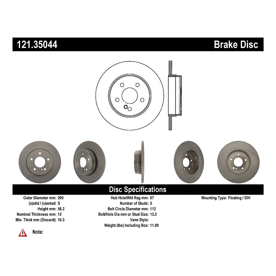 Disco Freno C-TEK 121.35044 2