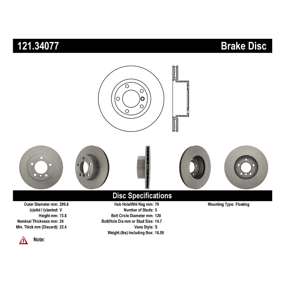 Disco Freno C-TEK 121.34077 2