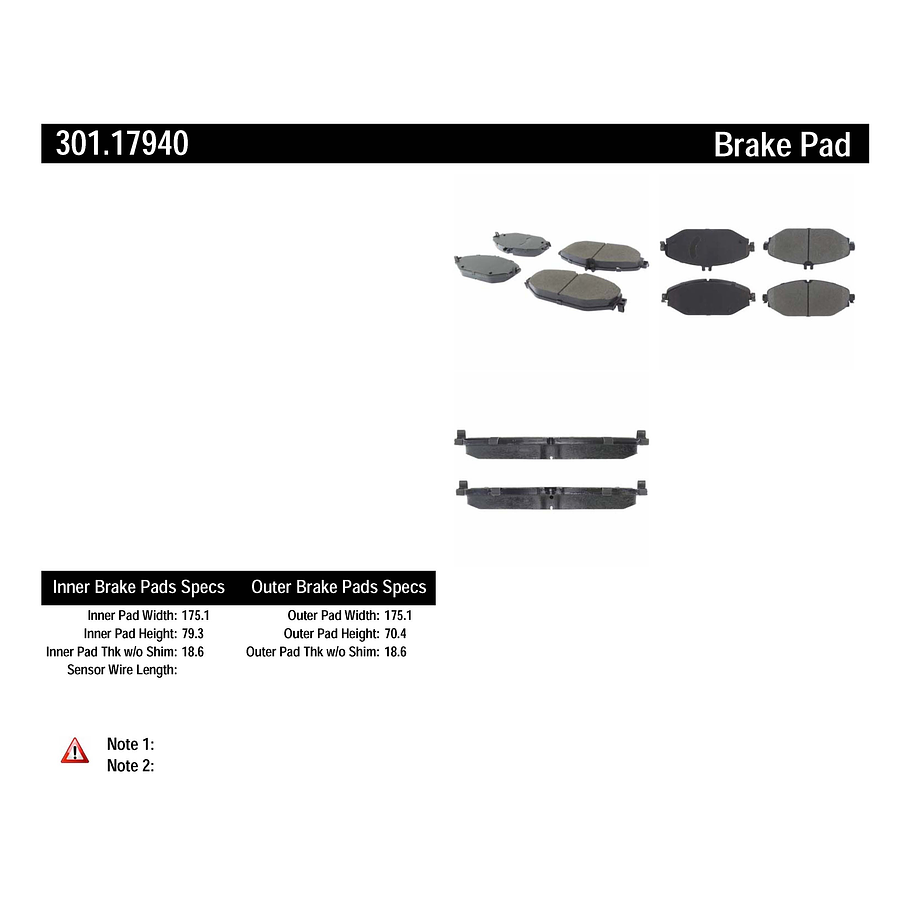 Pastillas Freno CENTRIC 301.17940 3