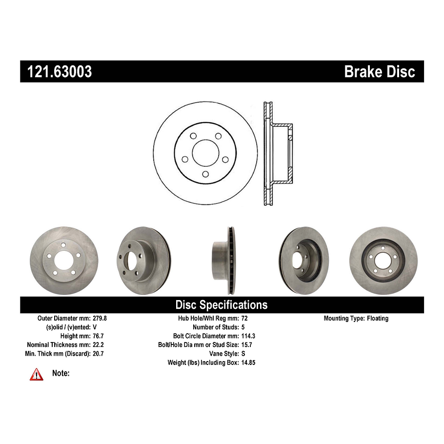 Disco Freno C-TEK 121.63003 2