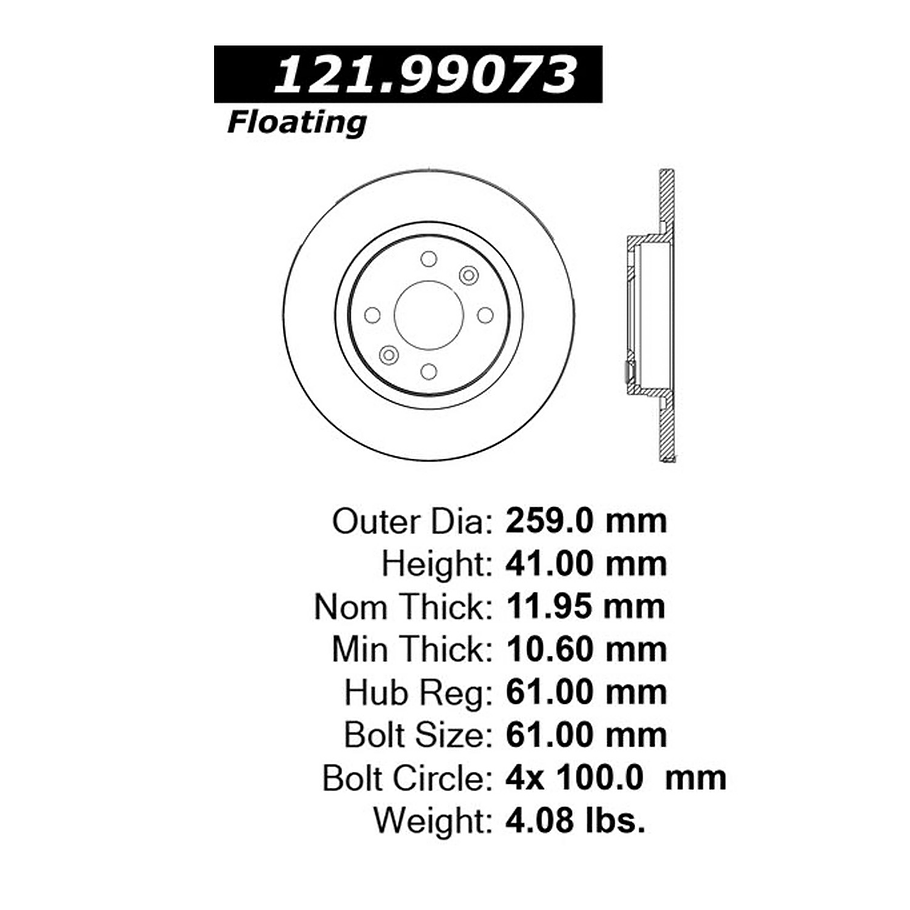 Disco Freno C-TEK 121.99073 2