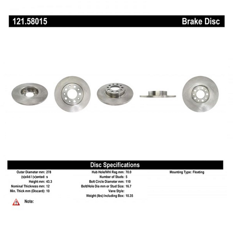 Disco Freno C-TEK 121.58015 2