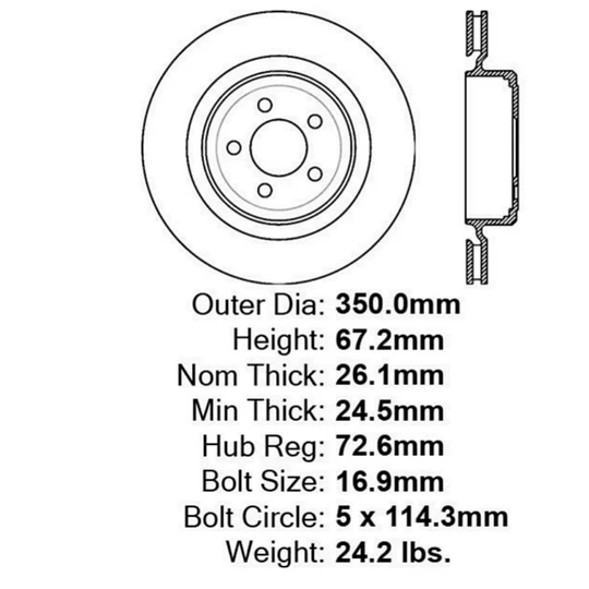 Disco Freno Dodge Charger 2011-2023 Trasero
