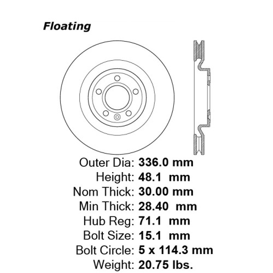 Disco Freno Ford Mustang 2005-2014 Delantero 2
