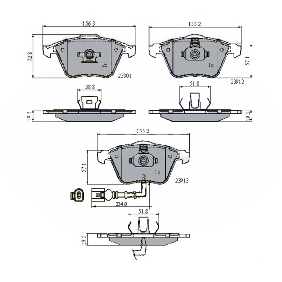 Pastillas Freno Volkswagen CC 2008-2017 Delantero 4