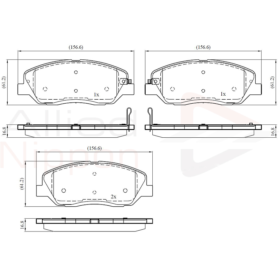 Pastillas Freno Hyundai Santa Fe 2007-2013 Delantero 2