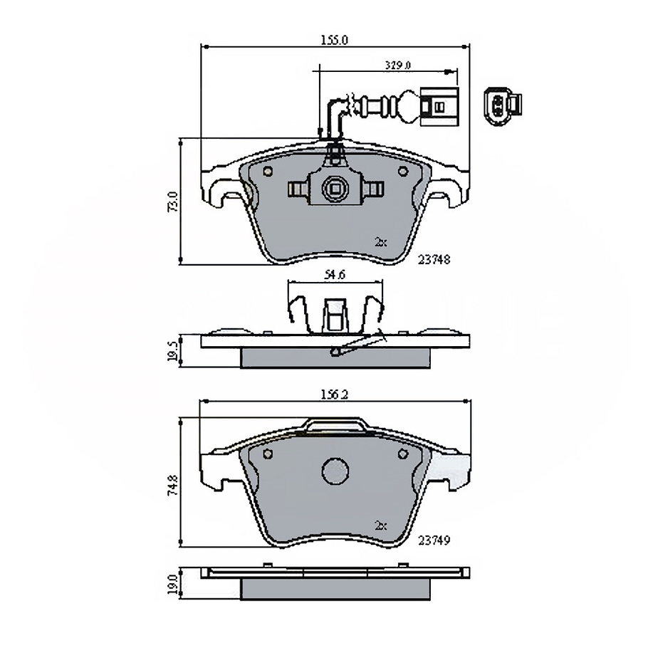 Pastillas Freno Volkswagen Transporter 2016-2023 Delantero 4