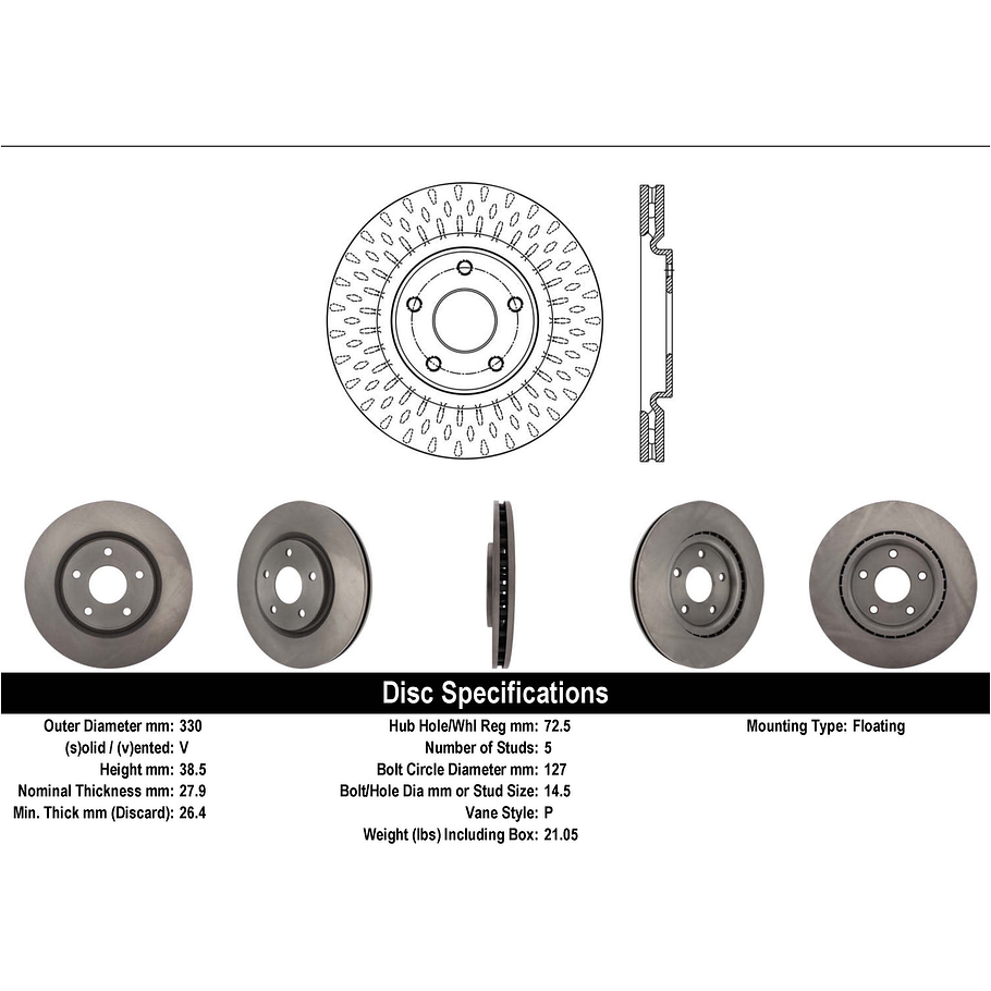 Disco Freno Chrysler Town & Country 2008-2016 Delantero 4