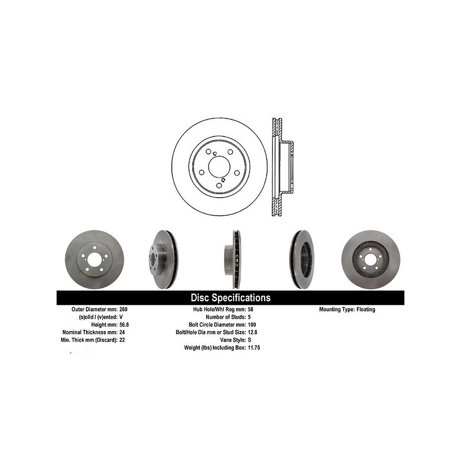 Disco Freno Subaru Impreza 1992-2001 Delantero 4