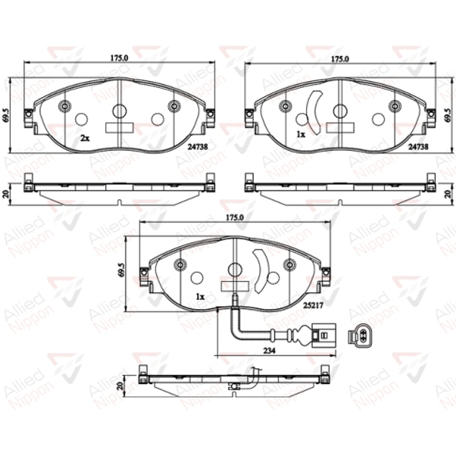 Pastillas Freno Audi A3 2013-2020 Delantero 4