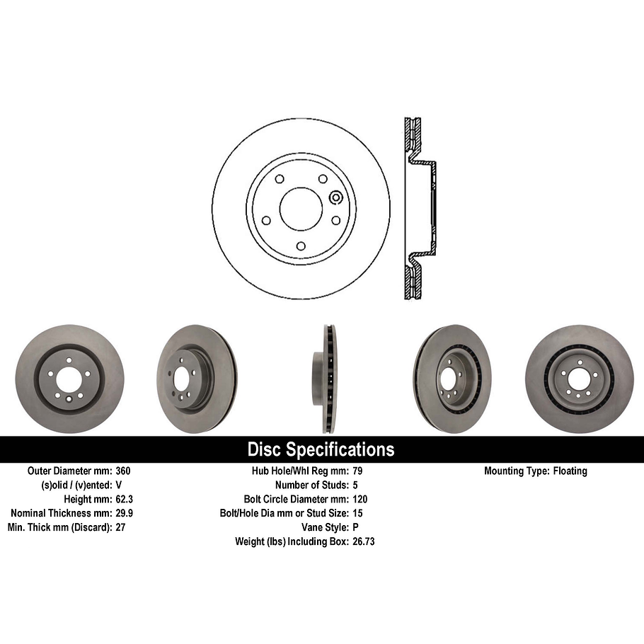 Disco Freno Land Rover Range Rover 2012-2021 Delantero 4