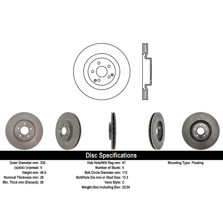 Disco Freno Mercedes Benz CLK350 2003-2010 Delantero 4