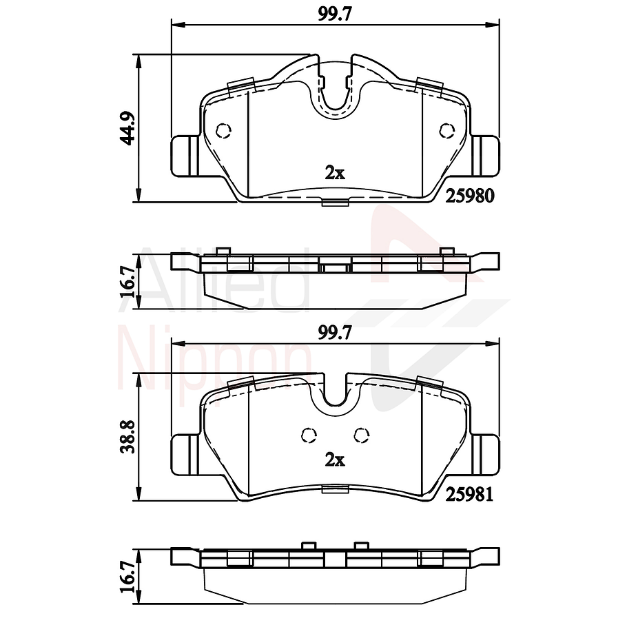 Pastillas Freno Mini Cooper Convertible 2015-2023 Trasero 4