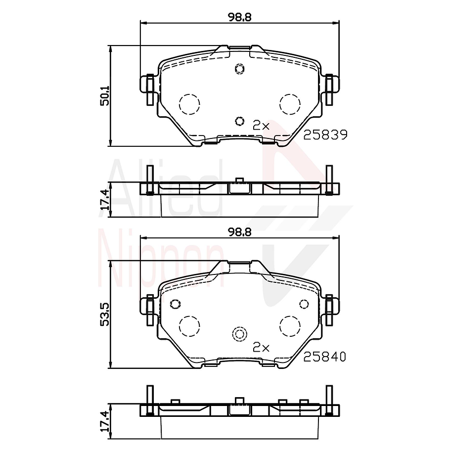 Pastillas Freno Peugeot Rifter 2019-2023 Trasero 3