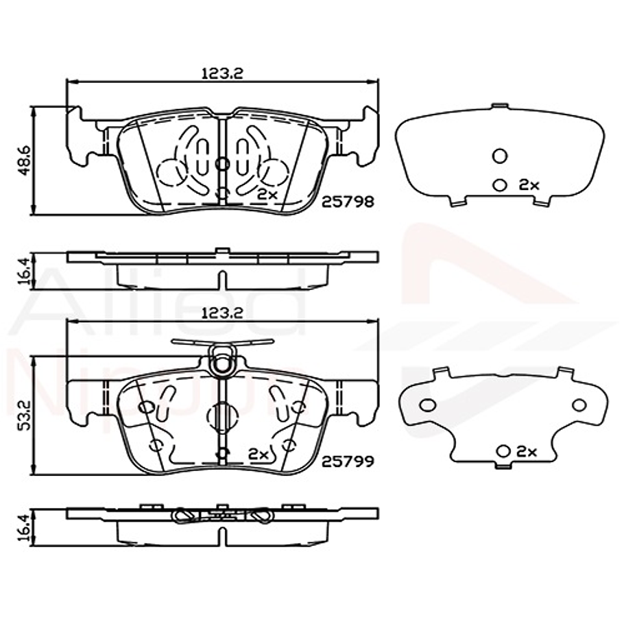 Pastillas Freno Lincoln Continental 2017-2020 Trasero 4