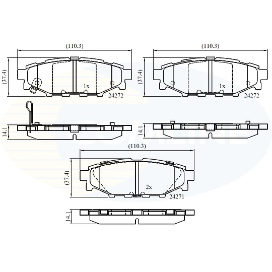 Pastillas Freno Subaru Impreza 2016-2023 Trasero