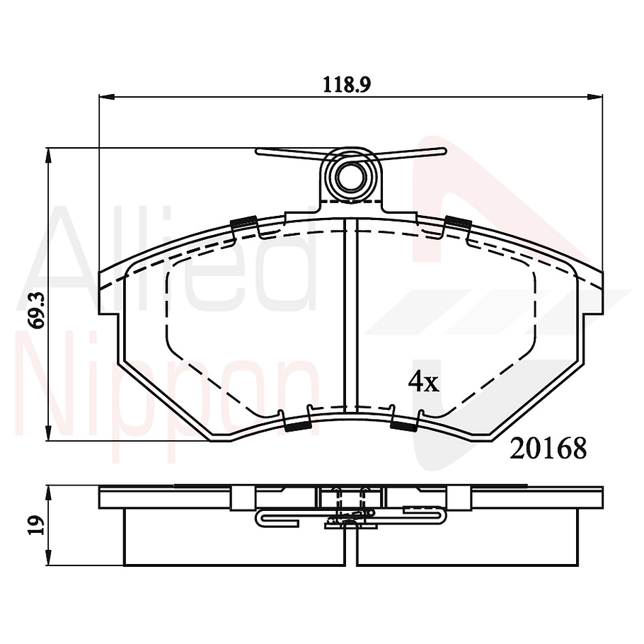 Pastillas Freno Volkswagen Jetta 1992-1999 Delantero 4