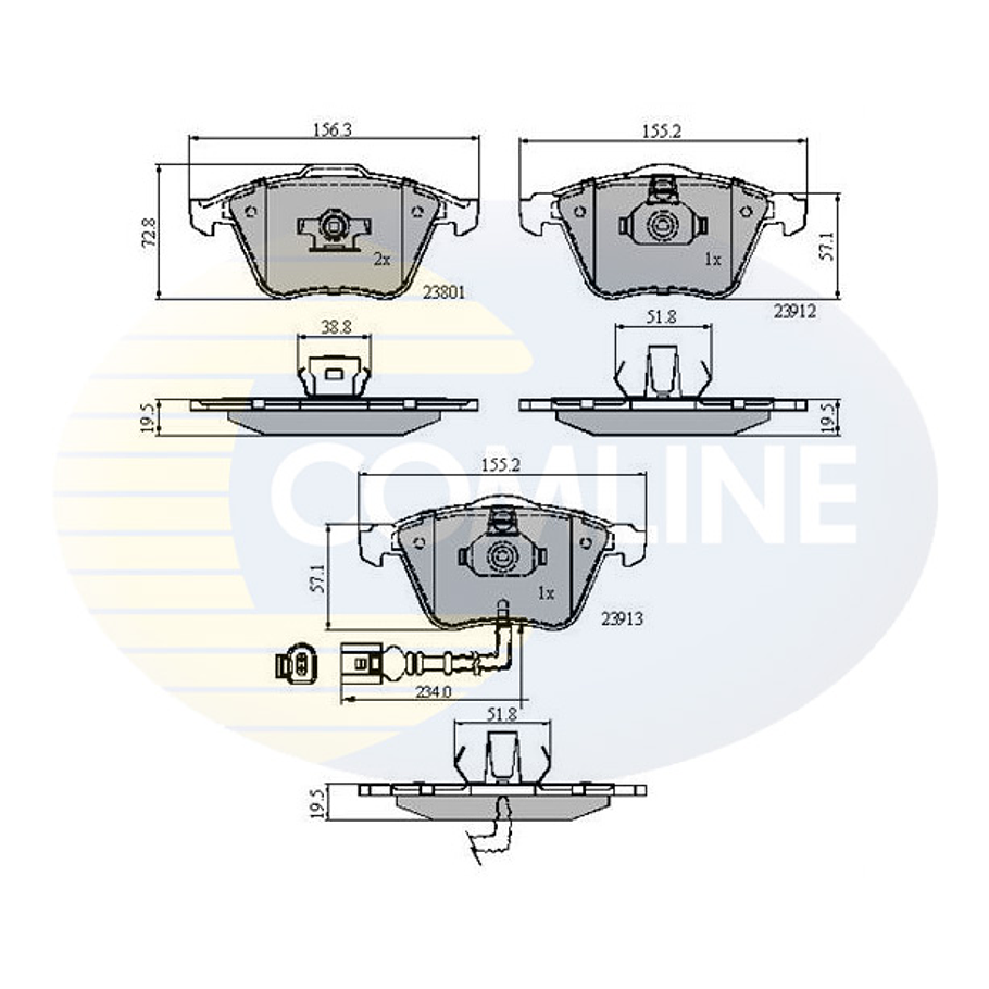Pastillas Freno Skoda Superb 2001-2008 Delantero 3