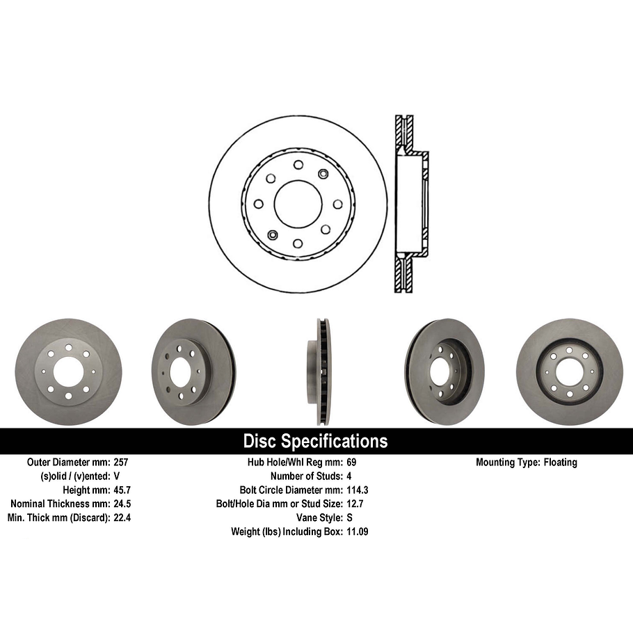 Disco Freno Mitsubishi Lancer 2000-2007 Delantero 2
