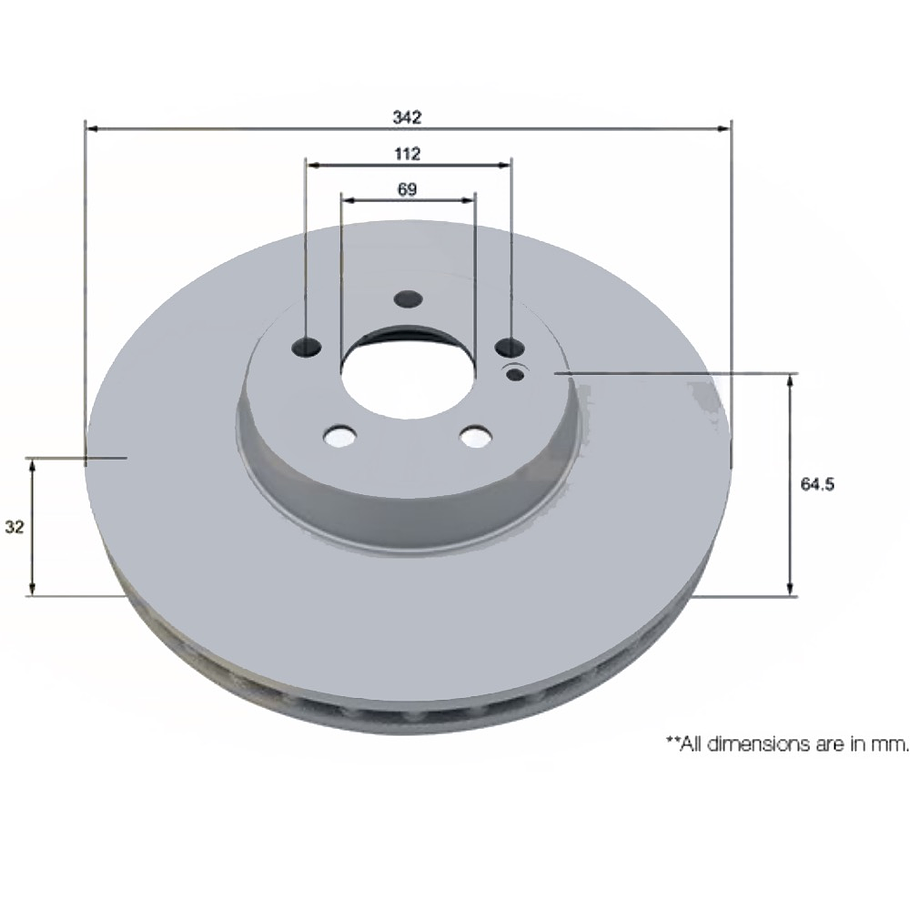 Disco Freno Mercedes Benz C300 2015-2021 Delantero 3