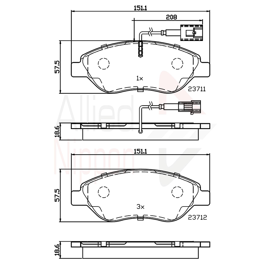 Pastillas Freno Alfa Romeo MiTo 2008-2018 Delantero 4