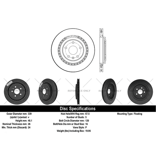 Disco Freno Chevrolet Camaro 2016-2023 Trasero