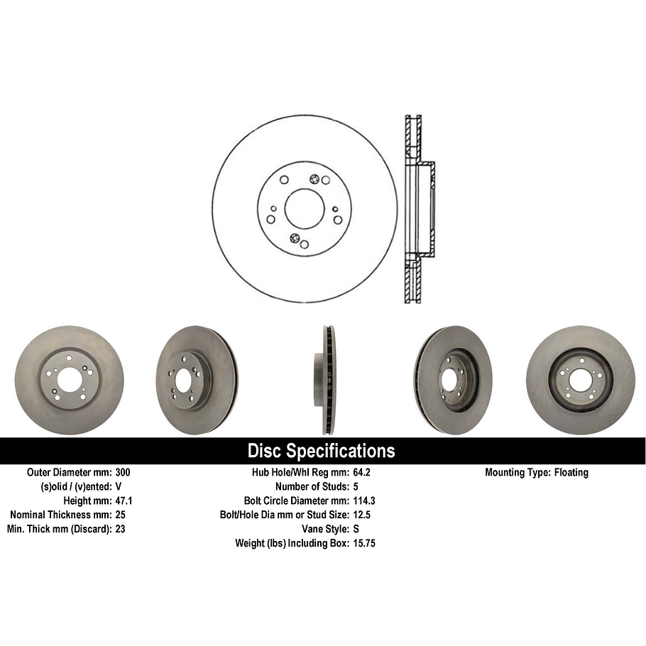 Disco Freno Honda CR-V 2002-2006 Delantero 4