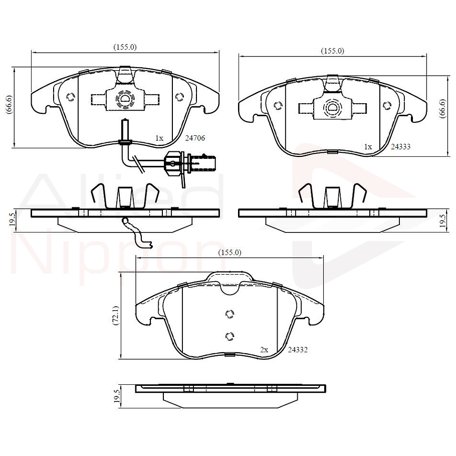 Pastillas Freno Audi A5 2007-2016 Delantero 4