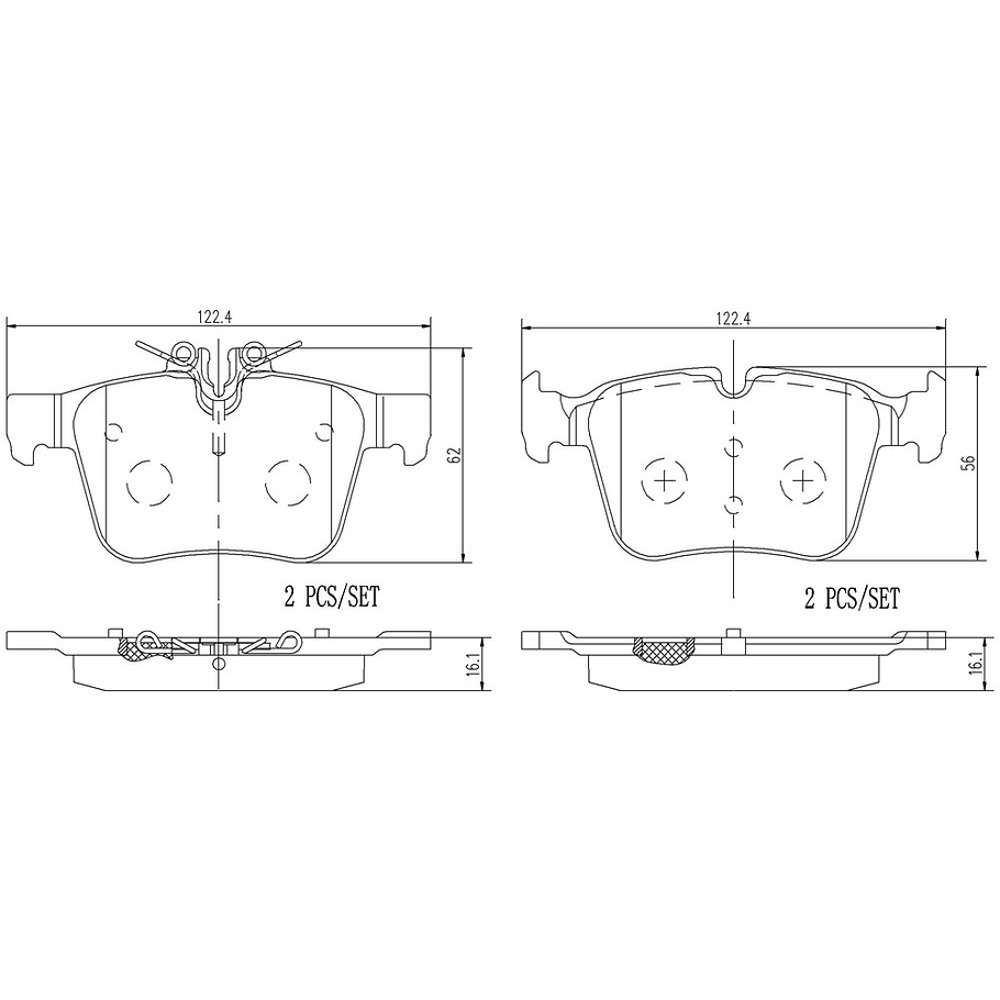 Pastillas Freno Mercedes Benz C160 2015-2021 Trasero 3
