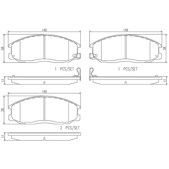 Pastillas Freno SsangYong Actyon Sport 2006-2018 Delantero