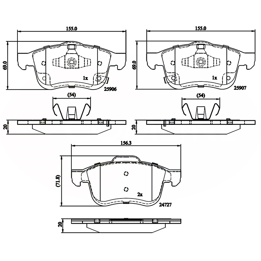 Pastillas Freno Honda HR-V 2012-2021 Delantero 3