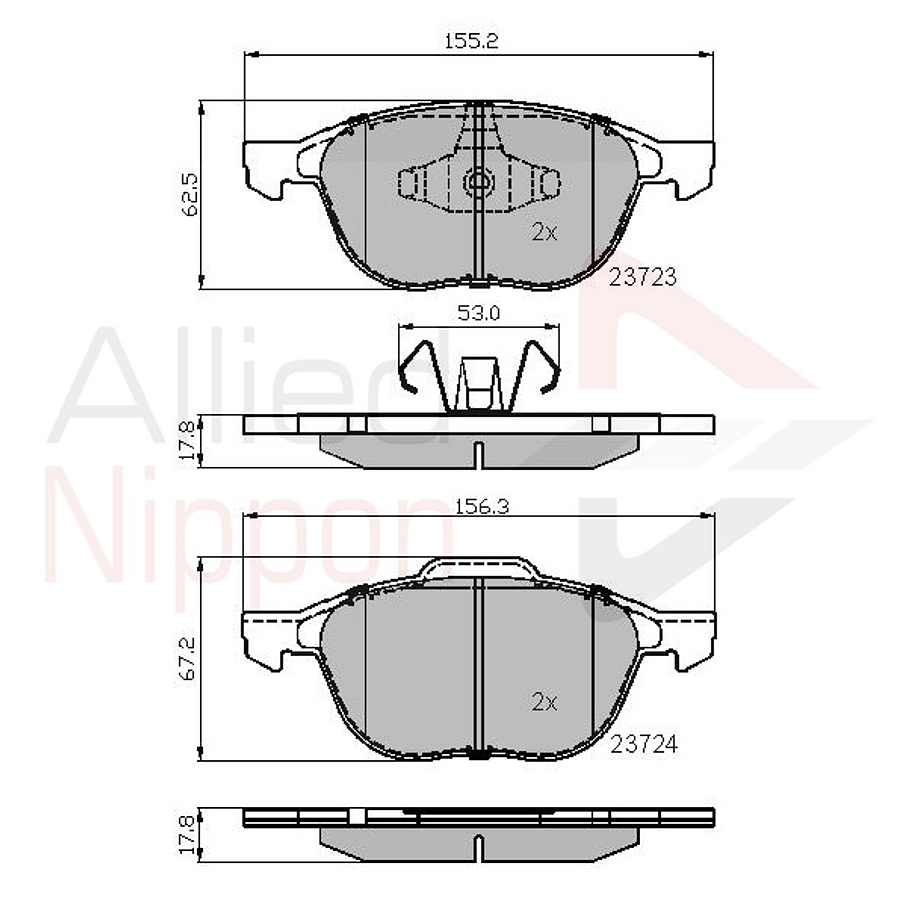 Pastillas Freno Ford Transit Connect 2013-2023 Delantero 3