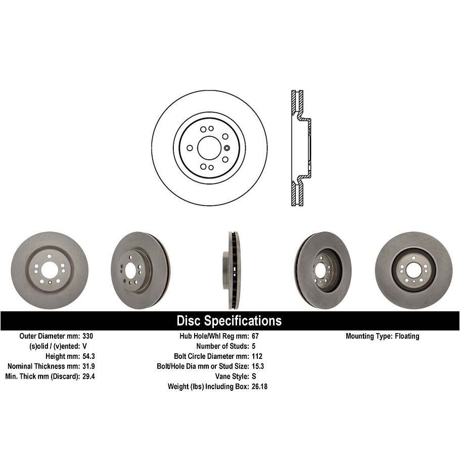 Disco Freno Mercedes Benz R350 2006-2013 Delantero 3