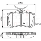 Pastillas Freno Volkswagen Passat Variant 1994-1997 Trasero 3