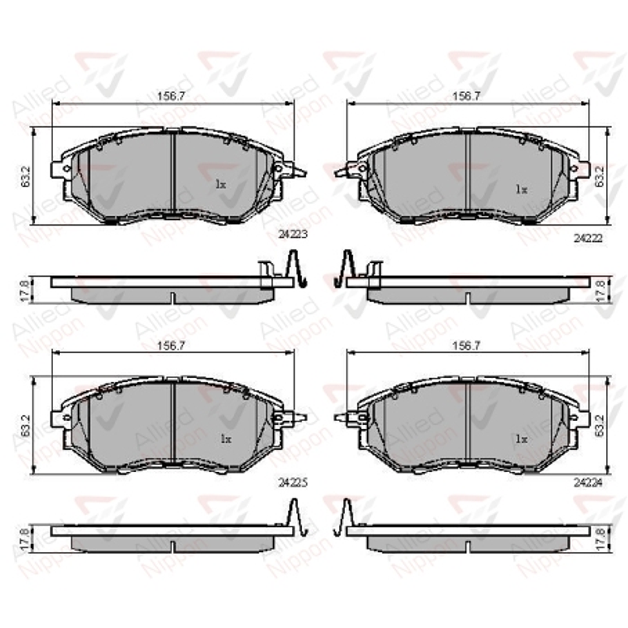 Pastillas Freno Subaru Impreza 2016-2023 Delantero 3