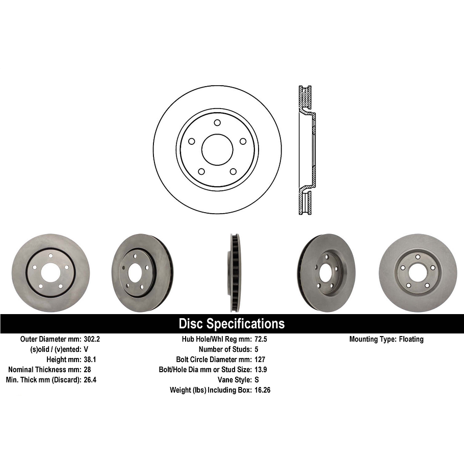 Disco Freno Chrysler Town & Country 2008-2016 Delantero 4