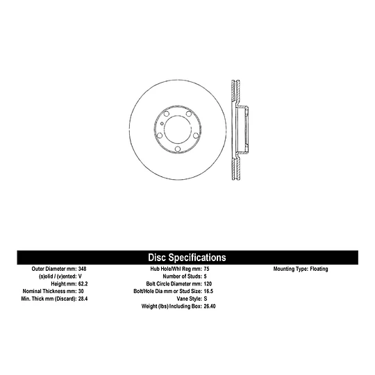 Disco Freno Mercedes Benz GLA200 2014-2020 Delantero