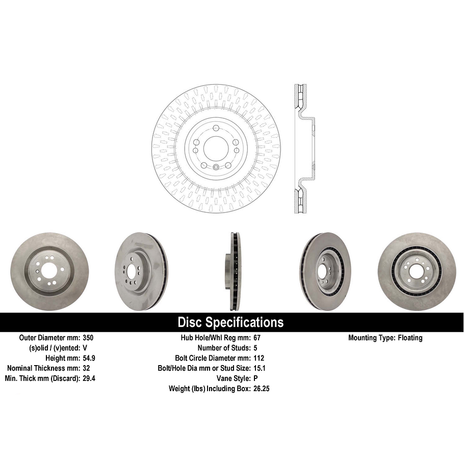 Disco Freno Mercedes Benz GL350 CDI 2013-2019 Delantero 3