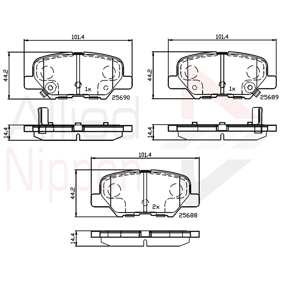 Pastillas Freno Mitsubishi Outlander 2014-2021 Trasero 4