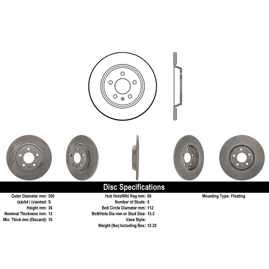 Disco Freno Audi A7 Quattro / A7 2010-2017 Trasero 3