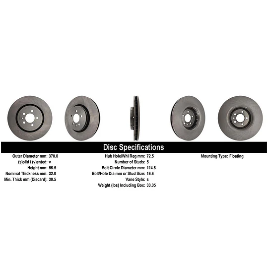 Disco Freno Dodge Charger 2011-2023 Delantero