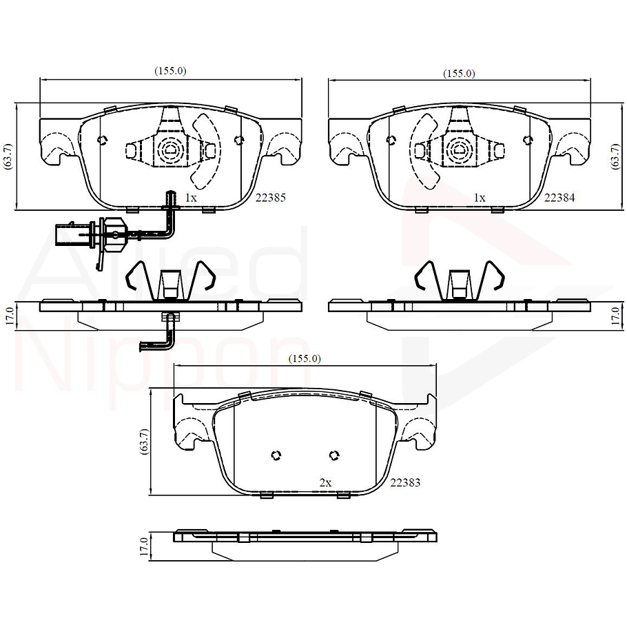 Pastillas Freno Audi A5 Convertible 2016-2023 Delantero 3