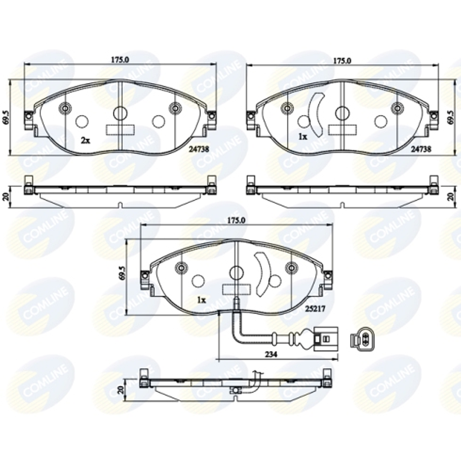 Pastillas Freno Volkswagen CC 2008-2017 Delantero 3