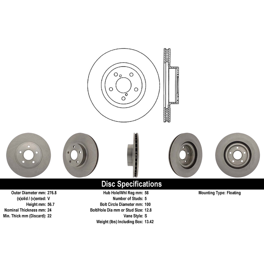 Disco Freno Subaru Impreza 2011-2016 Delantero 3