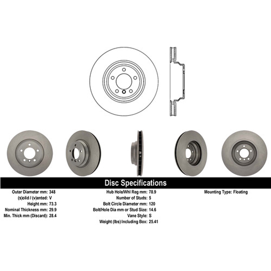 Disco Freno Bmw 335d 2004-2013 Delantero 4